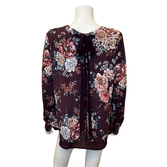 Bobeau Floral Bow Tie Back Sweater - Picture 4 of 8